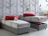 Letto singolo con contenitore grigio 95x205 - Agenta