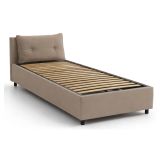 Letto singolo con contenitore tortora 95x205cm comodo - Anzi