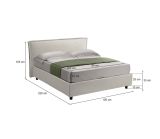 Letto singolo contenitore beige 100x220cm materasso incluso - Atrelmo