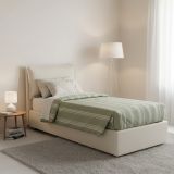 Letto singolo contenitore beige 105x205cm in legno - Aigor