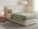 Letto singolo contenitore beige 105x205cm in legno - Aigor