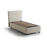 Letto singolo contenitore beige 105x205cm rete inclusa - Ajan