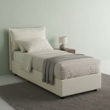 Letto singolo contenitore beige 105x215cm in legno - Abroghat