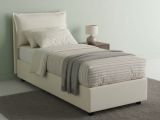 Letto singolo contenitore beige 105x215cm in legno - Abroghat