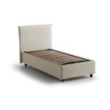 Letto singolo contenitore beige 105x215cm rivestimento in tessuto - Alder