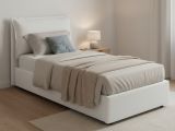 Letto singolo contenitore bianco 105x205cm sfoderabile - Aigor
