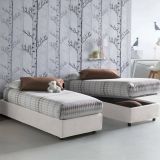 Letto singolo contenitore bianco 105x215cm materasso incluso - Aribal
