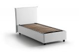 Letto singolo contenitore bianco 105x215cm rivestimento in tessuto - Alder