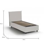 Letto singolo contenitore bianco 95x205cm comfort - Grecale