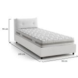 Letto singolo contenitore bianco 95x205cm comodo - Arcisate