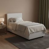 Letto singolo contenitore bianco 95x205cm design - Adrama