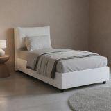 Letto singolo contenitore bianco 95x205cm elegante - Anzi
