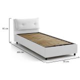 Letto singolo contenitore bianco 95x205cm moderno - Ildegarda