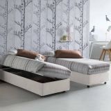 Letto singolo contenitore bianco 95x205cm moderno in legno - Adoxa