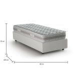 Letto singolo contenitore bianco 95x205cm stabile - Ermanna