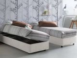 Letto singolo contenitore bianco 95x205cm stabile - Ermanna