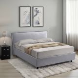 Letto singolo contenitore grigio 100x220cm materasso incluso - Atrelmo