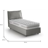Letto singolo contenitore grigio 105x205cm in legno - Animal