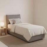 Letto singolo contenitore grigio 105x215cm in legno - Arzon