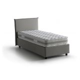 Letto singolo contenitore grigio 95x205cm adatto per materasso 190x80 cm - Astor