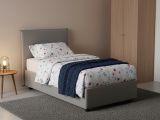 Letto singolo contenitore grigio 95x205cm adatto per materasso 190x80 cm - Astor