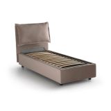 Letto singolo contenitore tortora 105x205cm rivestimento in tessuto - Aigor