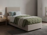 Letto singolo contenitore tortora 105x205cm sfoderabile - Ajan