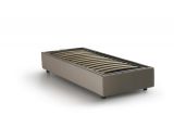 Letto singolo contenitore tortora 105x215cm rivestimento in tessuto - Aribal