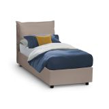 Letto singolo contenitore tortora 180x220cm rete inclusa - Adet