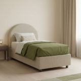 Letto singolo contenitore tortora 95x205cm adatto per materasso 190x80 cm - Amantea