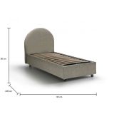 Letto singolo contenitore tortora 95x205cm adatto per materasso 190x80 cm - Amantea