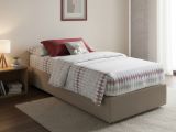 Letto singolo contenitore tortora 95x205cm Made in Italy - Alarita