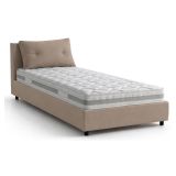 Letto singolo contenitore tortora 95x205cm moderno - Arcisate