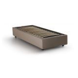 Letto singolo contenitore tortora 95x205cm rivestito in tessuto - Aquolina