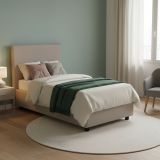 Letto singolo contenitore tortora 95x205cm sfoderabile - Argentino