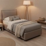 Letto singolo contenitore tortora 95x215cm rete inclusa - Azzurrino