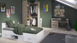 Letto singolo economico bianco opaco 94x204cm adatto per materasso 200x90 cm - Zone