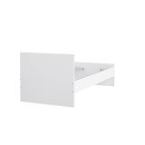 Letto singolo Fanny, Sommier per camera da letto, Giroletto per stanza, Struttura porta materasso, 96x197 h80 cm, Bianco