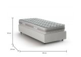 Letto singolo Federica, Letto contenitore con rivestimento in ecopelle, 100% Made in Italy, Apertura frontale, con materasso Cm 90x200 incluso, Bianco