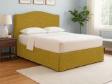 Letto Singolo Giallo Ocra Sfoderabile Contenitore, Dimensione Materasso 90x190 cm - Orvieto
