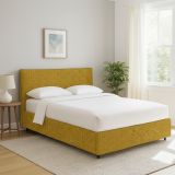 Letto Singolo Giallo Ocra Sfoderabile Contenitore, Dimensione Materasso 90x190 cm - Quisquina