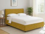 Letto Singolo Giallo Ocra Sfoderabile Contenitore, Dimensione Materasso 90x190 cm - Quisquina