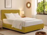 Letto Singolo Giallo Ocra Sfoderabile Contenitore, Dimensione Materasso 90x190 cm - Sinio