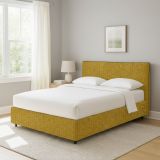 Letto Singolo Giallo Ocra Sfoderabile Contenitore, Dimensione Materasso 90x200 cm - Carbone