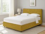 Letto Singolo Giallo Ocra Sfoderabile Contenitore, Dimensione Materasso 90x200 cm - Carbone