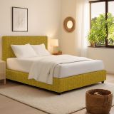 Letto Singolo Giallo Ocra Sfoderabile Contenitore, Dimensione Materasso 90x200 cm - Iudica