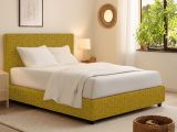 Letto Singolo Giallo Ocra Sfoderabile Contenitore, Dimensione Materasso 90x200 cm - Iudica