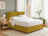Letto Singolo Giallo Ocra Sfoderabile Contenitore, Dimensione Materasso 90x200 cm - Oncino