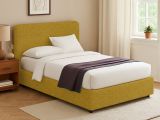 Letto Singolo Giallo Ocra Sfoderabile Contenitore, Dimensione Materasso 90x200 cm - Serrone