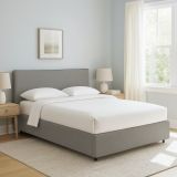 Letto Singolo Grigio Cenere Sfoderabile Contenitore, Dimensione Materasso 90x190 cm - Quisquina